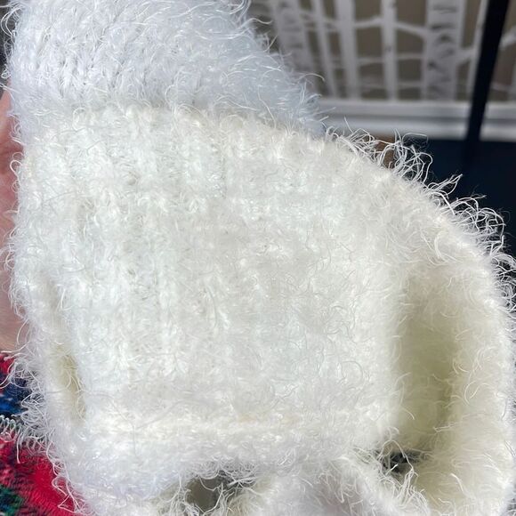 Bar III Black & White Eyelash & Popcorn Mixed Knit Mock Neck Sweater sz S - Picture 10 of 11